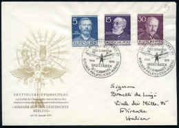 (1) BERLIN-SCHÖNEBERG 1/ Otto Lilienthal/ 1848 1896/ GROSSTAUSCH.. 1953 (24.1.) SSt = Lilienthal Mit Segel-Gleiter 2x Au - Altri (Aria)
