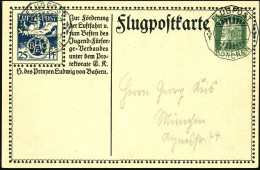 MÜNCHEN/ FLUGPOST 1912 (10.10.) Seltener Zier-SSt Auf Sonder-P 25 Pf. + 5 Pf. Luipold "BAEC" (Hochzeits-Flugapparat, Pos - Otros (Aire)