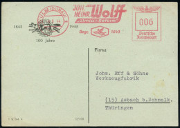 (14) ULM (DONAU) 1/ JOH./ HEINR. Wolff/ "Ulmer-Reform"/ Gegr.1843 1944 (8.9.) Seltener AFS Francotyp Mit Postleitzahl != - Altri (Aria)