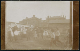 DEUTSCHES REICH 1914 2 Orig. Amateur-Fotos: "Albatros" Eindecker (Lagerplatz, Kinder) Rs. Postkartenzudruck - LUFTFAHRT- - Other (Air)