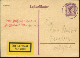 BREMEN/ FLUGPLATZ 1927 (15.6.) Viol. 1K-Segm. (Mi.A 8-01 B, + 15.-EUR) Auf LP 15 Pf. Adler, Erstflug: Bremen - Wangeroog - Sonstige (Luft)