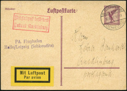 HALLE-LEIPZIG/ FLUGHAFEN/ (SCHKEUDITZ) 1927 (16.6.) 1K-Brücke (A 32-04) + Viol. 2L-HdN: PA. Flughafen/Halle-Leipzig (Sch - Other (Air)