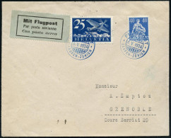 SCHWEIZ 1924 (4.5.) Sonderflug: Flugtag Laufen , 2x Blauer SSt: FLUGPOST/LAUFEN-ZÜRICH (AS) 25 Pf. Flp. (Mi.180x U.a., + - Otros (Aire)