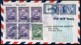 PORTUG.GUINEA 1941 (6.5.) Erstflug (PAA): Bolama - Nordamerika, Etappe Puerto Rico, San Juan (AS) Schöne Flp.-Frankatur  - Other (Air)