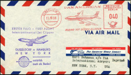 (1) BERLIN W 30/ PAN AMERICAN/ BOEING 707 DÜSEN-CLIPPER 1959 (27.10.) AFS 040 Pf. = B 707 + Motivgl. HdN: ERSTER FLUG..  - Other (Air)