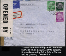 BERLIN-CHARLOTTENBURG 7/ I 1941 (17.9.) 2K-Steg Auf Satzreiner Frankatur Hindenbg. 4 Pf., 40 Pf. U. 50 Pf. (50 Pf. Schür - Other (Air)