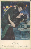 NANNI SIGNED 1920s POSTCARD - COUPLE KISSING - NEL SOBBORGO / DANS LA BANLIEU - N- 449/5 - MAILED 1921 (4675) - Nanni