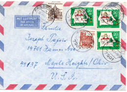 69771 - Bund - 1967 - 3@20Pfg WoFa '66 A LpBf FRIEDRICHSTAL -> Maple Heights, OH (USA) - Storia Postale