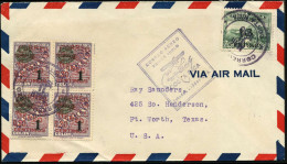 COSTA RICA 1930 (11.3.) Erstflug (PAA): San José - Miami , Viol. Flp.-HdN: PRIMER VUELO.. + Entspr. Frankatur: 4er-Block - Otros (Aire)