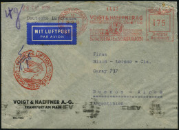 FRANKFURT (MAIN)/ 12/ SDDH/ VOIGT & HAEFNER AG/ ..SCHALTGERÄTE U.SCHALTANLAGEN 1938 (22.12.) AFS Francotyp 175 Pf. + Rot - Autres (Air)