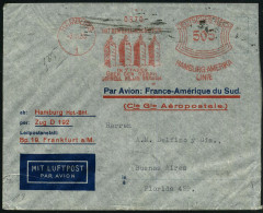 HAMBURG/ 1/ IN 7 TAGEN/ ÜBER DEN OZEAN../ HAMBURG-AMERIKA/ LINIE 1933 (3.11.) AFS Francotyp 505 Pf. Auf Vordruck-Bf.: Pa - Sonstige (Luft)