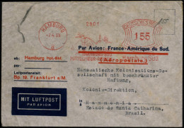 HAMBURG/ 8/ BILLIGE/ HAMBURG-SÜD/ MITTELMEER-REISEN/ Hamburg-Süd 1933 (7.4.) AFS Francotyp 155 Pf. = 2 Pyramiden U. Sphi - Andere (Lucht)