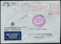 KÖLN-BAYENTHAL/ Klöckner-Schaltzeug/ Für Wirtschaftliche/ Elektromotorische Antriebe 1937 (27.4.) AFS Francotyp 175 Pf.  - Other (Air)