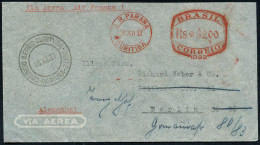 BRASILIEN 1937 (16.12.) AFS: D.R. PARANA/CURITIBA/1092 (ohne Abs.-Klischee)  = Fa. Hermann Cordes, Porto Allegre + Roter - Otros (Aire)