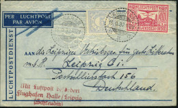 NIEDERL.INDIEN 1932 (16.9.) 40 C. Flp. U.a., 1K-Gitter: KISARAN, Übersee-Flp.-Bf., Roter AS-3L: MLb/ Flughafen Halle - L - Otros (Aire)