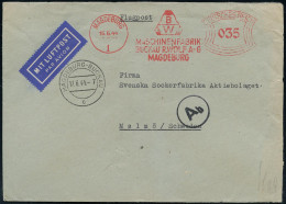 MAGDEBURG/ 1/ BW/ MASCHINENFABRIK/ BUCKAU R.WOLF AG.. 1944 (16.6.) AFS Francotyp 035 Pf. + 2K-Steg: MAGDEBURG-BUCKAU/c + - Autres (Air)