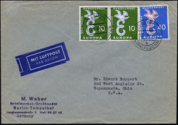 (1) BERLIN/ B/ ZENTRALFLUGHAFEN 1959 (5.5.) 2K-Steg = Hauspostamt Flughafen Tempelhof , 2x Klar Auf überkompl. Satz CEPT - Autres (Air)