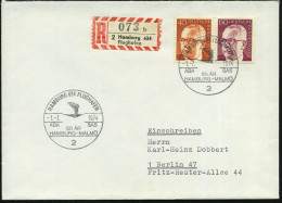 2 HAMBURG 634 FLUGHAFEN/ ABA SAS/ 50 AR/ HAMBURG-MALMÖ 1974 (1.7.) SSt = Logo ABA 2x + Sonder-RZ: 2 Hamburg 634/ Flughaf - Autres (Air)