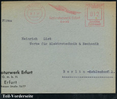 ERFURT 1/ Reparaturwerk Erfurt/ GmbH 1941 (31.7.) Sehr Seltener AFS Francotyp (2-mot. Flugzeug) Auf Teil-Vs. (schwache R - Flugzeuge