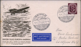 (14a) ULM (DONAU)/ ..ERSTEN ATLANTIKFLUG/ EUROPA-AMERIKA/ ..KÖHL-GEDÄCHTNISAUSST. 1953 (12.4.) SSt Auf Motivgl. PU 25 Pf - Vliegtuigen