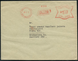 BÖHMEN & MÄHREN 1941 (28.3.) Seltener AFS Francotyp: KÖNIGINHOF A.d.E. 2/ DVUR KRALOVE  N. L. 2/ SOCHOR = Fabrik Für Flu - Avions