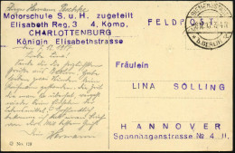 Berlin-Siemensstadt 1917 (8.12.) 1K-Steg: SIEMENSSTADT/* B. BERLIN/a + Viol. Setzkasten-4L: Motorschule S. U. H. Zugetei - Airplanes