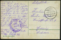 DEUTSCHES REICH 1918 (12.4.) Aptierte 1K-Brücke: Deutsche/Feldpost + Viol. 1K-HdN: FLIEGER-ABT. 234/* (Kat.Nr.394 + 50.- - Airplanes