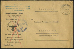 BERLIN SW 11/ Al 1942 (23.5.) 2K-MaSt. Ohne Werbefahne + 1K-HdN: Feldgericht Des Kommandierenden Generals/ Und Befehlsha - Airplanes