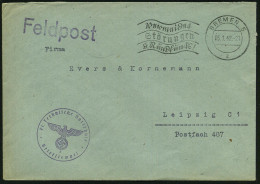 BREMEN 5/ Z/ Vermeidet/ Störungen/ D.Rundfunks! 1942 (5.1.) MWSt, Text Sütterlin + Viol. 1K-HdN: Fl(ieger) Technische Vo - Airplanes