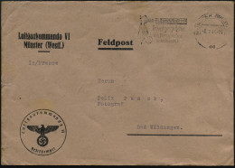 MÜNSTER (WESTF) 2/ Dd/ Nach FLIEGERANGRIFFEN/ Privatgespräche/ Am Fernsprecher/ Unterlassen! 1944 (8.7.) MWSt (Hand Mit  - Avions