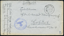 THORN 2/ D 1941 (9.9.) 2K-Steg + Bl. 1K-HdN: Gr. Kampffliegerschule 4/4.Schülerkompanie + Hs. Abs., Klar Gest. Feldpost- - Airplanes