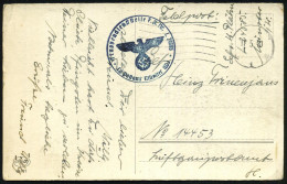 DEUTSCHES REICH 1940 (17./18.5.) Stummer MaWellenSt + Stummer 1K-Steg = Tarnstempel + Blauer 1K-HdN: F. P. Nr. L 24585/  - Avions