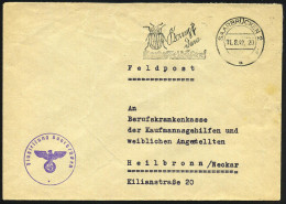 SAARBRÜCKEN 2/ A/ Kampf/ Dem/ Kartoffelkäfer! 1942 (11.8.) MWSt + Viol. 1K-HdN: Flugleitung Saarbrücken + Rs. Abs.: "..  - Aviones