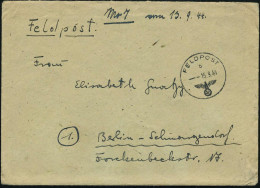 DT.BES.GRIECHENLAND 1944 (15.9.) 1K: FELDPOST/b/--- + Rs. Hs. Fp.-Nr.: "L. 02232 F , Lgpa Wien" = Fliegerhorst Kdtr. 108 - Avions