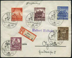 GERA/ Tag Der Briefmarke 1941 (12.1.) SSt = Fallschirnjäger, 5x Auf WHW-Frankatur (Mi.751, 754, 757/59 + 24.- EUR) + Pro - Fallschirmspringen