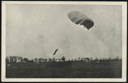 ÖSTERREICH 1920 (ca.) S/w.-Foto-Ak.: PARACHUTE BOURHIS Mit BONNEIS Fallschirm (Fallschirmspringer) Ungebr. - FALLSCHIRM- - Fallschirmspringen