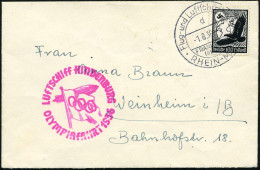 FRANFURT/ (MAIN)/ D/ Flug-u.Luftschiffhafen/ RHEIN-MAIN 1936 (1.8.) HWSt Auf EF 100 Pf. Adler (Mi.537 EF + 45.-EUR) + Vi - Zeppelins