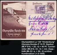 FRANKFURT/ (MAIN)/ F/ Flug-u.Luftschiffhafen/ RHEIN-MAIN 1936 (1.8.) HWSt (Mi.A-5 F) + Viol. Zepp.-HdN: LUFTSCHIFF HINDE - Zeppelines