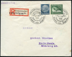 FRIEDRICHSHAFEN/ 100./ Geburtstag Des/ Grafen V.Zeppelin 1938 (8.7.) SSt Auf Zeppelin 50 Pf. (Mi.670 U.a.) + Provis. Fir - Zeppelins