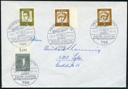 799 FRIEDRICHSHAFEN/ 125.Geburtstag/ Des Grafen Ferd.v.Zeppelin 1963 (8.7.) SSt = Zeppelin über Bodensee Mehrfach Klar G - Zeppelins