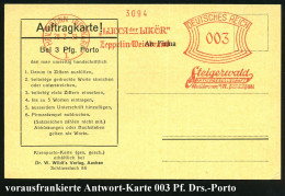 HEILBRONN (NECKAR)/ 1/ "LUCCA Der LIKÖR"/  Z E P P E L I N - Weinbrand/ Steigerwald/ AG.. 1935 (28.2.) AFS Francotyp 003 - Zeppelins