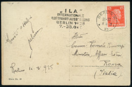 BERLIN W/ *35 T/ "ILA"/ INTERNAT./ LUFTFAHRT-AUSSTELLUNG 1928 (Aug.) MWSt ,Type II "t" Unten Waager., Uhrzeit  O B E N   - Avions