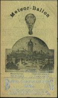 Berlin 1896 Ballon-Flugblatt "Berliner Gewerbeschau 1896" Für Ballon "Meteor", Silber/schwarzer Druck Auf Seidenpapier M - Luchtballons