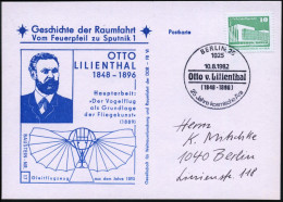 1025 BERLIN 25/ Otto V.Lilienthal/ (1848-1896) 1982 (10.8.) SSt Mit Falscher Nachmensbezeichnung "v."(on) , (Lilienthal  - Flugzeuge