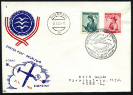 ÖSTERREICH 1962 (31.5.) SSt: WIEN 101/3/POSTSEGELFLUG VÖSLAU - EISENSTADT (Segelflugz.) Auf Segelflug-SU.  (vs. AS) - SE - Airplanes