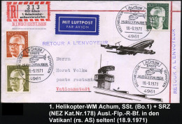 4961 ACHIM/ ERSTE/ HUBSCHRAUBER/ WELTMEISTER-/ SCHAFT 1971 (18.9.) SSt = Helikopter + Sonder-RZ: 4961 Achum/ 1.Hubschrau - Helicopters