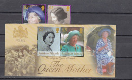 British Solomon Island 2002 Queen Mother - Set And S/S - Salomonen (...-1978)