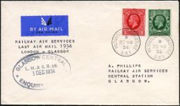 GROSSBRITANNIEN 1934 (30.11.) Letztflug "Railway Air Service" London - Glasgow, Notlandung In Birmingham, Bruch Des Fahr - Avions