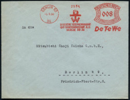 BERLIN SO/ 36/ DEUTSCHE TELEPHONWERKE/ U.KABELINDUSTRIE AG/ DeTeWe 1930 (31.12) AFS Francotyp (Monogr.-Logo) Orts-Bf. (D - Andere