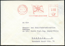 (24a) HAMBURG-GROSSFLOTTBEK 1/ SMD/ SCHIFFSMELDEDIENST 1957 (4.6.) AFS (Flagge Mit Funkblitzen) Rs. Abs.-Vordruck, Orts- - Autres